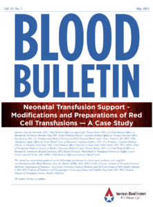 Neonates Blood Bulletin Cover